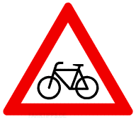 Radfahrer kreuzen